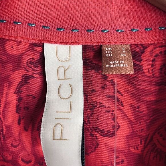 Pilcro Mara Crushed Velvet Relaxed Button Up Shirt Womens Size 4 NWT $128 - Picture 9 of 16